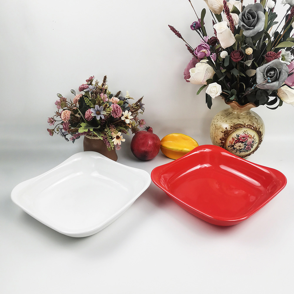 Lupum Restaurant Prandium Plates Alba aut Rubrum Melamine Square Plate