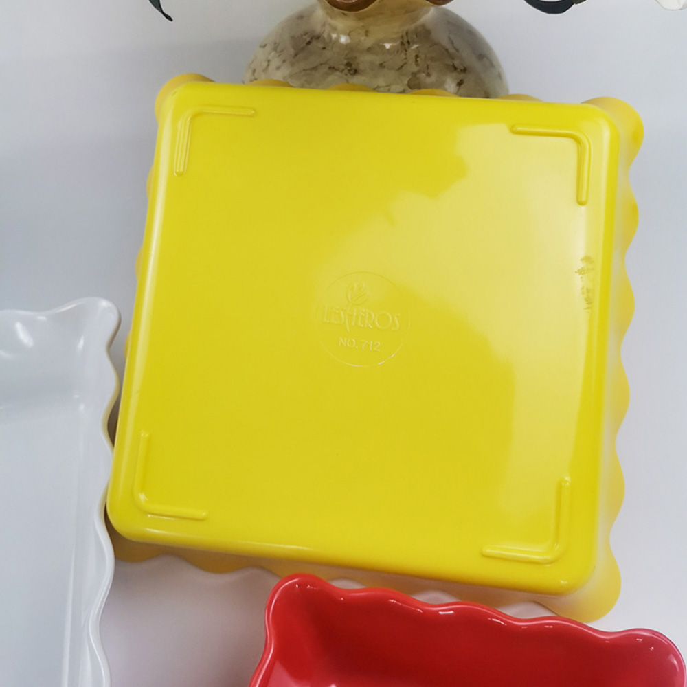 Unique design culinam quadratum undulatis fructus sem patera