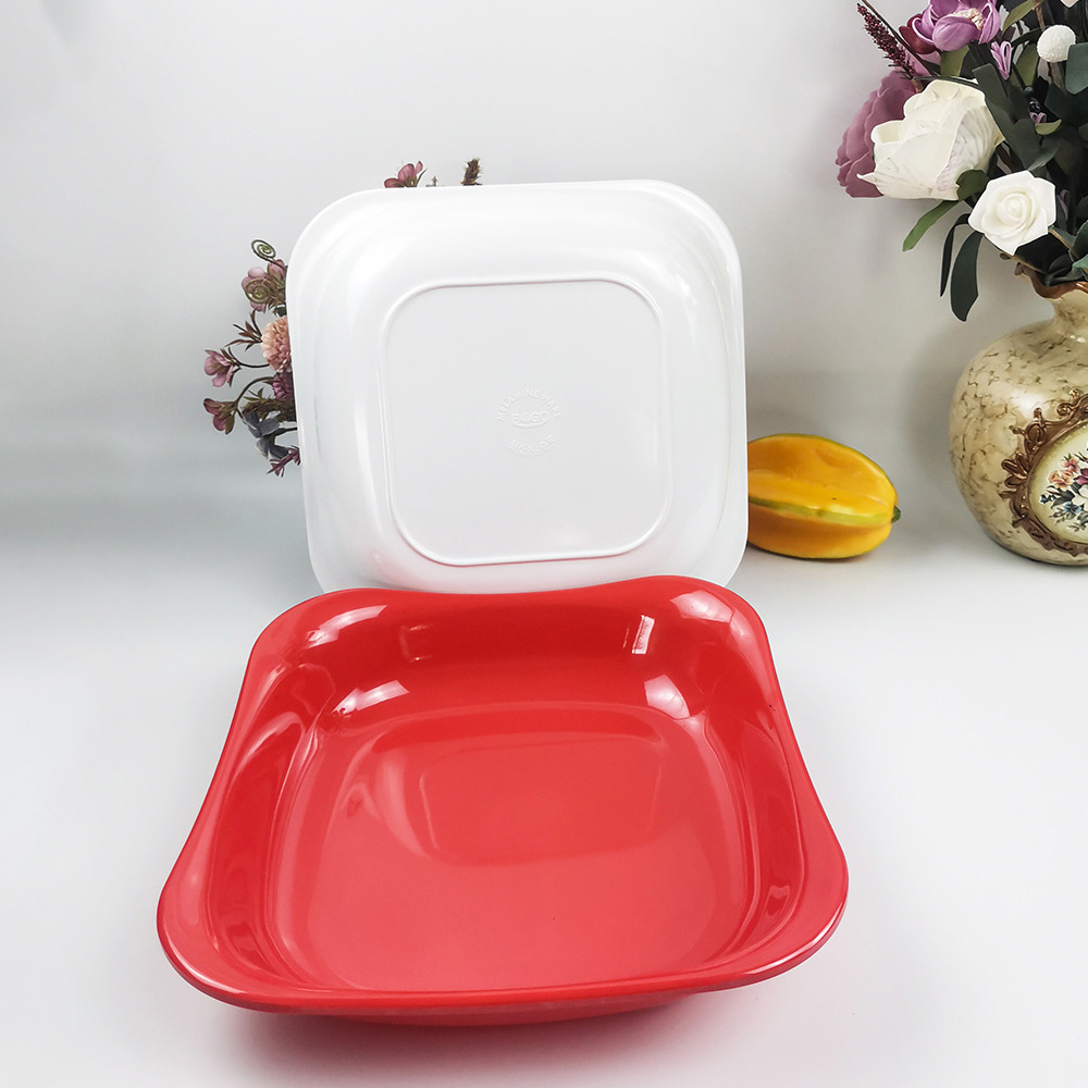 Lupum Restaurant Prandium Plates Alba aut Rubrum Melamine Square Plate