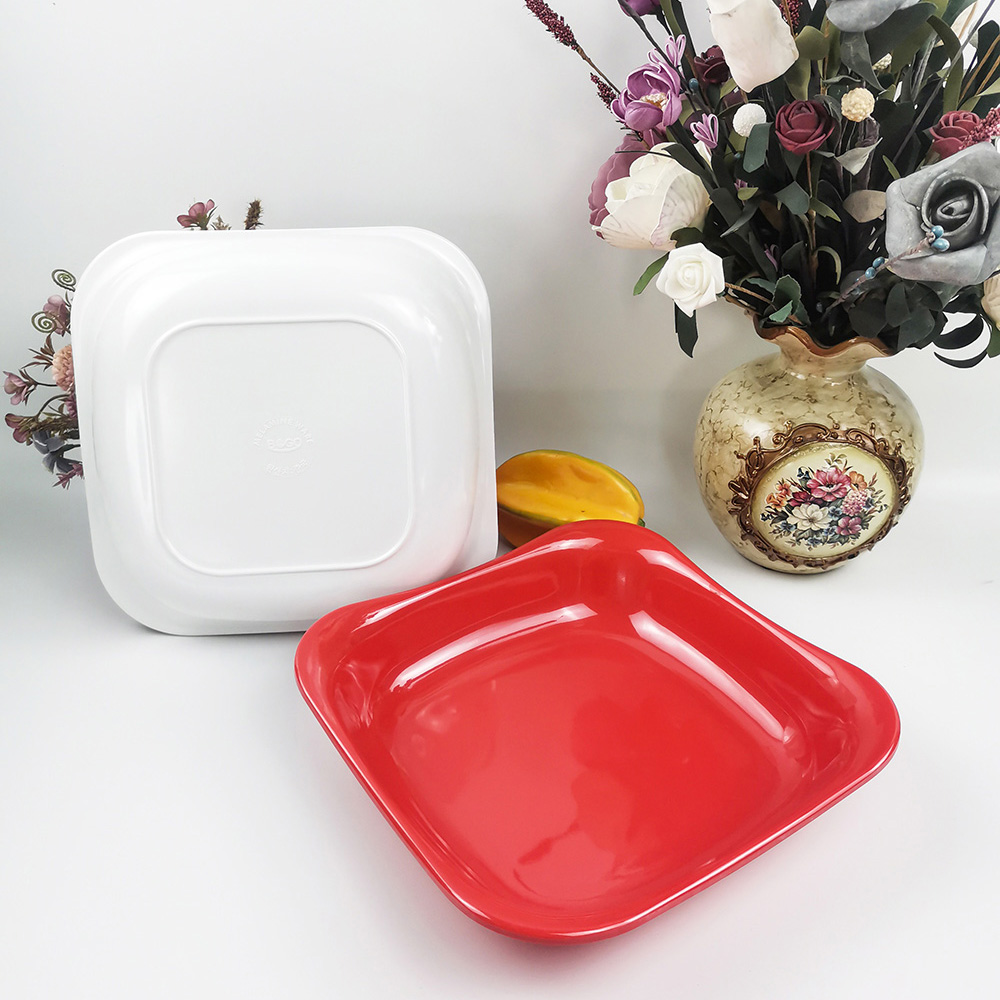 Lupum Restaurant Prandium Plates Alba aut Rubrum Melamine Square Plate