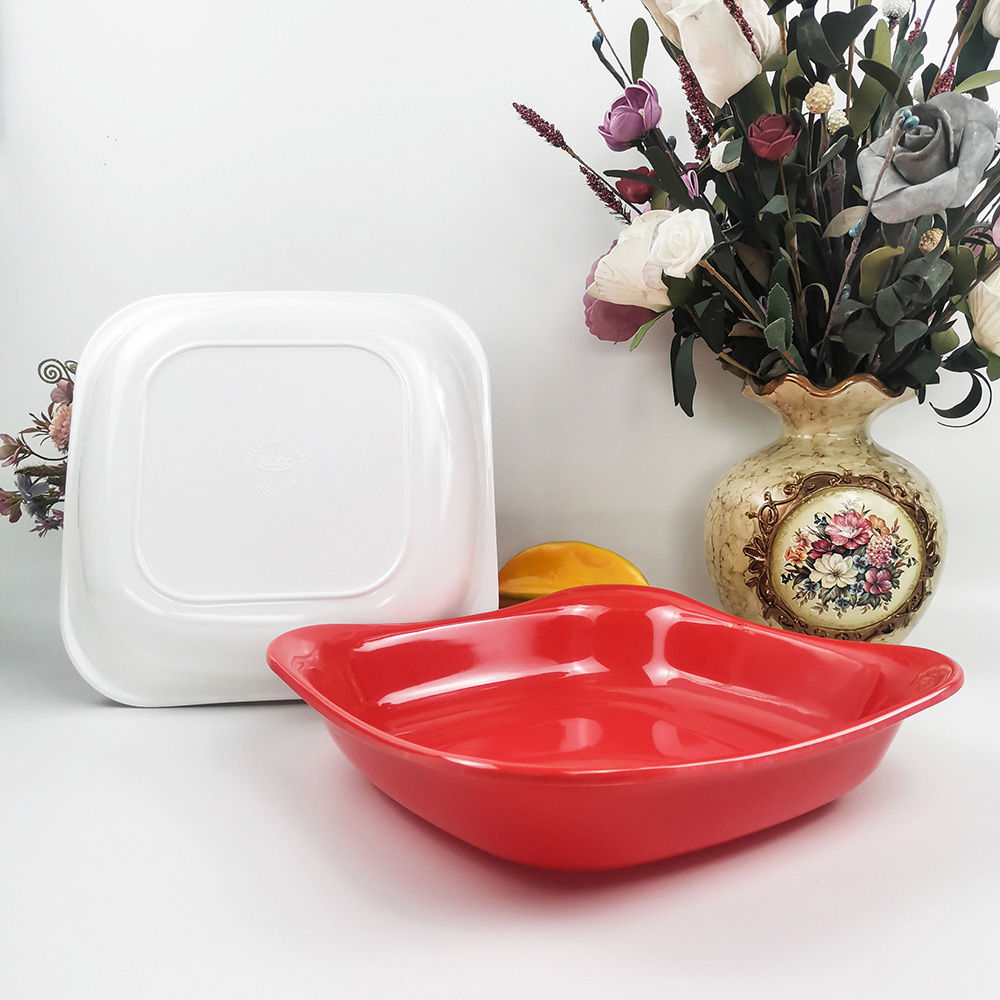 Lupum Restaurant Prandium Plates Alba aut Rubrum Melamine Square Plate