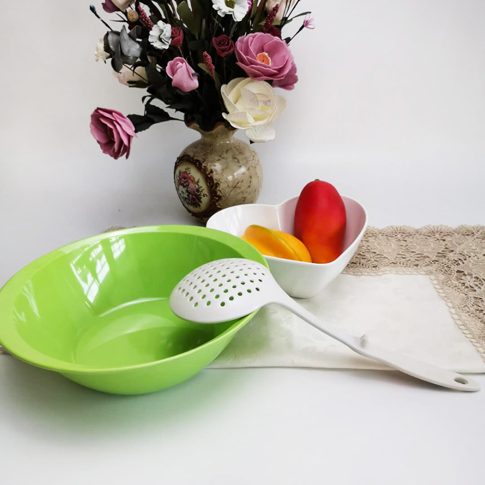 Melamine vel Bamboo Fiber Non-lignum Caloris Resistant Kitchen Colander Cochleari